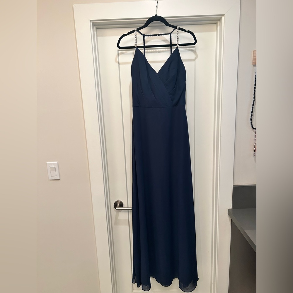 HAYLEY PAIGE LONG BRIDESMAID MAXI GOWN - navy blue / indigo